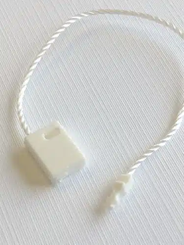 Klikboxen kort wit en touwtje wit 100 mm - Per 1000 stuks - Afbeelding 2