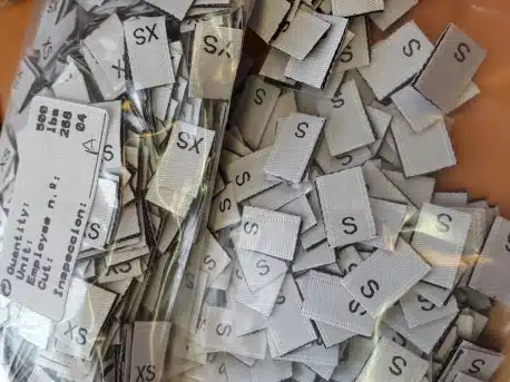 Maatlabel/ sizes wit verpakt - Per 500 stuks - Afbeelding 2